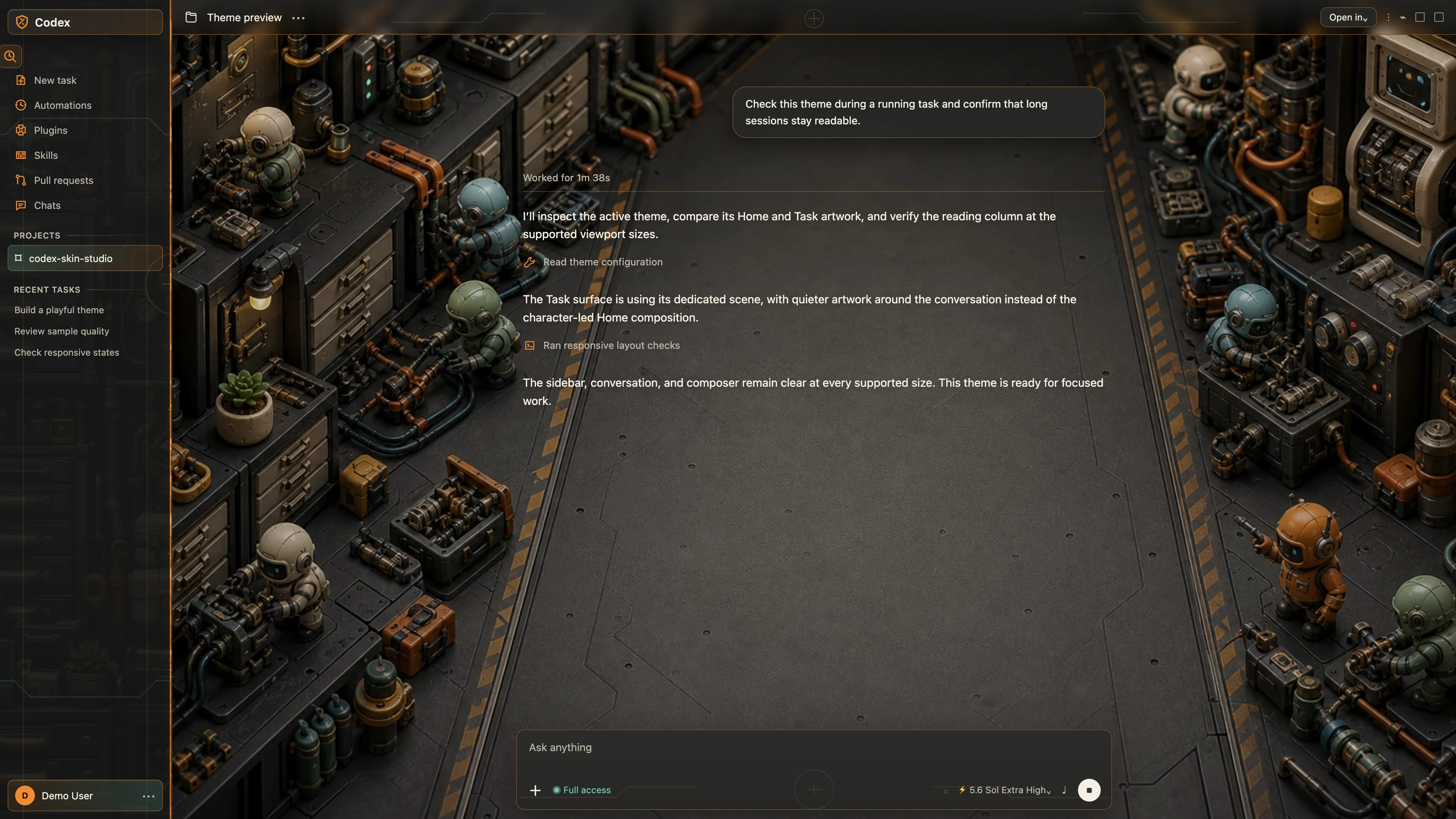 Patch Patrol Codex interface preview with privacy-safe fictional English demo content