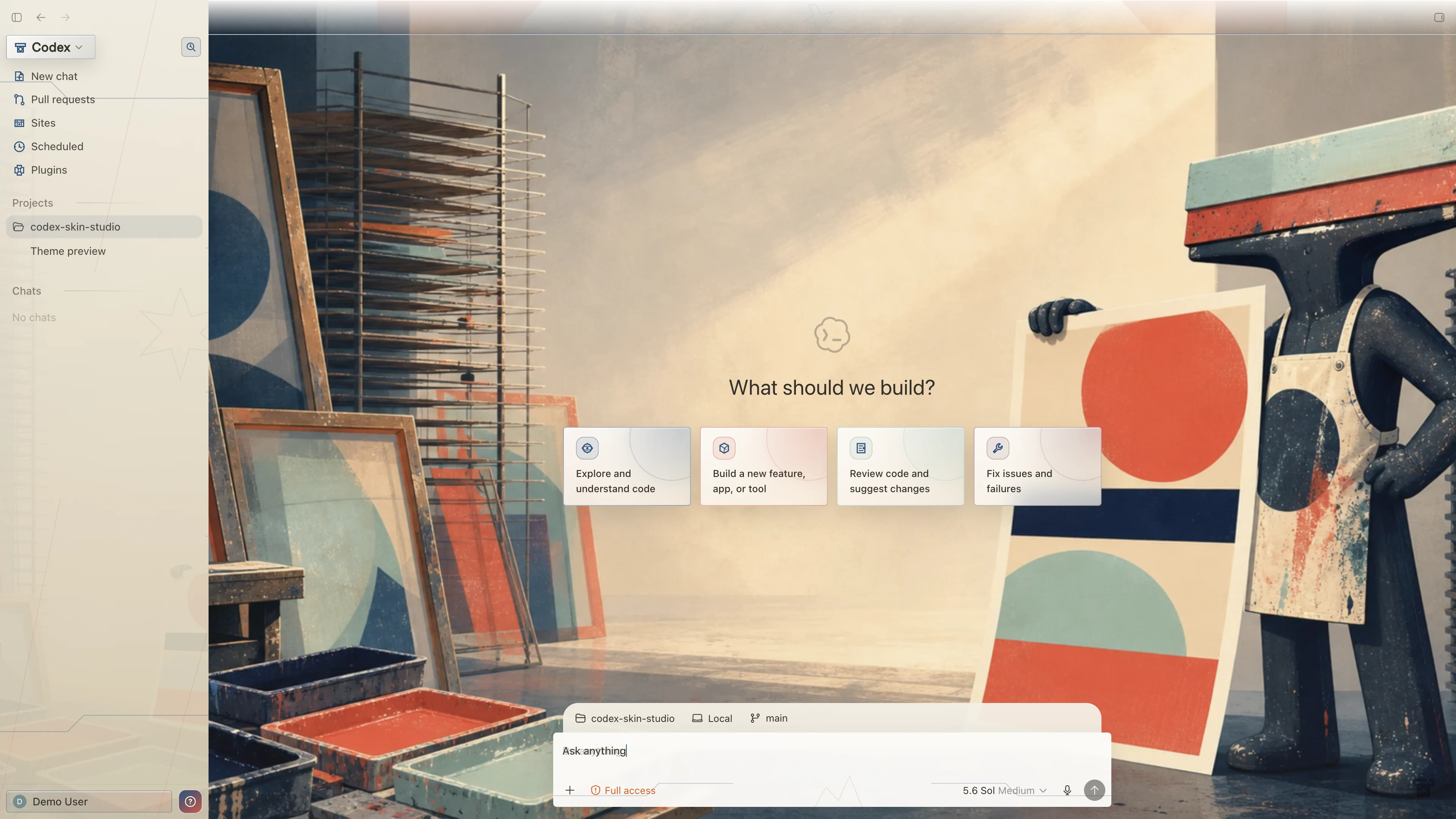 Screenprint Club Codex interface preview with privacy-safe fictional English demo content